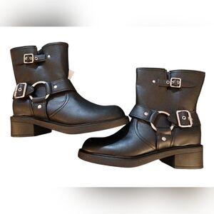 NWT IN BOX. Universal Threads Moto boots.  Womens. Size 8.5.  Black